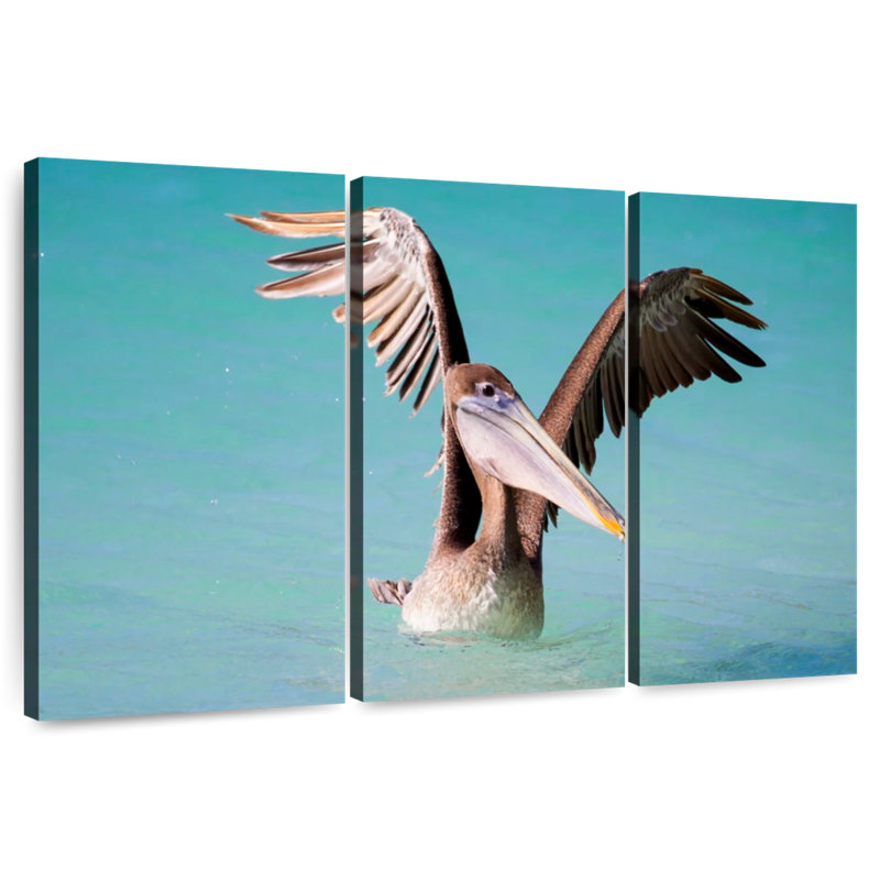Pelican With Outstretched Wings, 48" H x 74" W