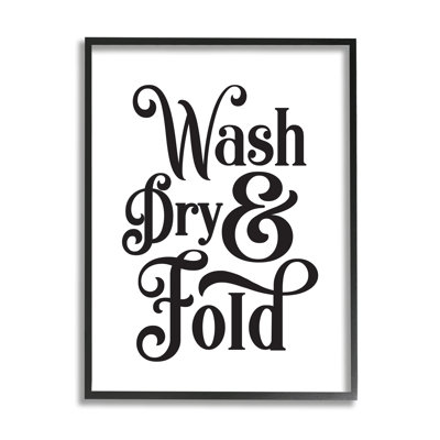 «Laundry Wash Dry and Fold Expression Minimal White» par Lettred and Lined - Art textuel