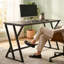 Bureau d'ordinateur de 55 pouces, bureau d'écriture industriel avec pieds en métal en forme de Z, table d'étude pour bureau à domicile, chambre à coucher, petits espaces, gris vieilli-1263411950