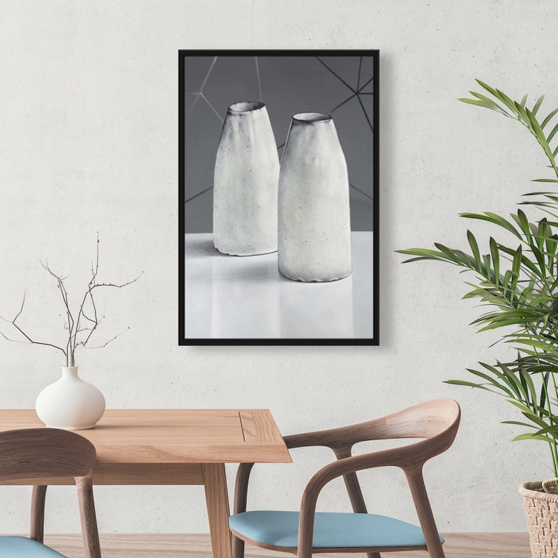Vases - Silver Framed Canvas Home Decor for Elegant Spaces