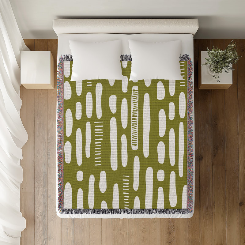 Jeté en coton Deka, 50 x 70, Chartreuse