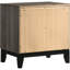 Chambre à coucher double 5 pièces de style transitionnel, couleur chêne gris, rainures noires et solutions de rangement : lit, table de chevet, commode, miroir, chiffonnier avec placage tridimensionnel, style anglais, allure moderne.