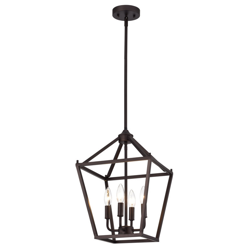 Lustre empire 4 lumières Halen, Bronze huilé, H 17,75 po x l 12 po x P 12 po