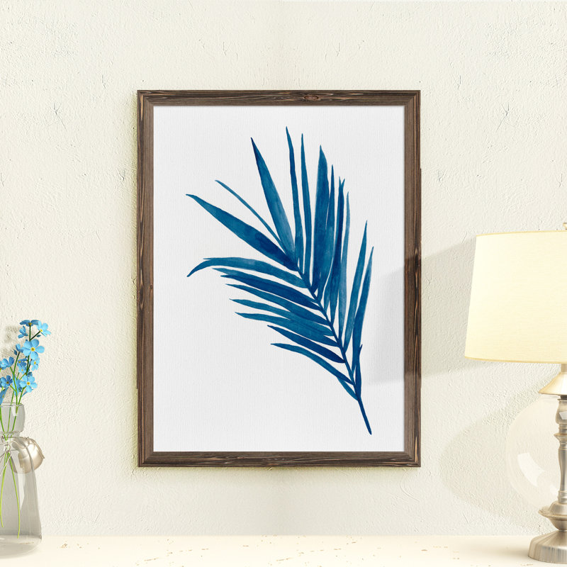 Indigo botanica iii-reproduction d’art encadrée, H 28 po x l 38 po x P 1,3 po, Espresso Framed Canvas