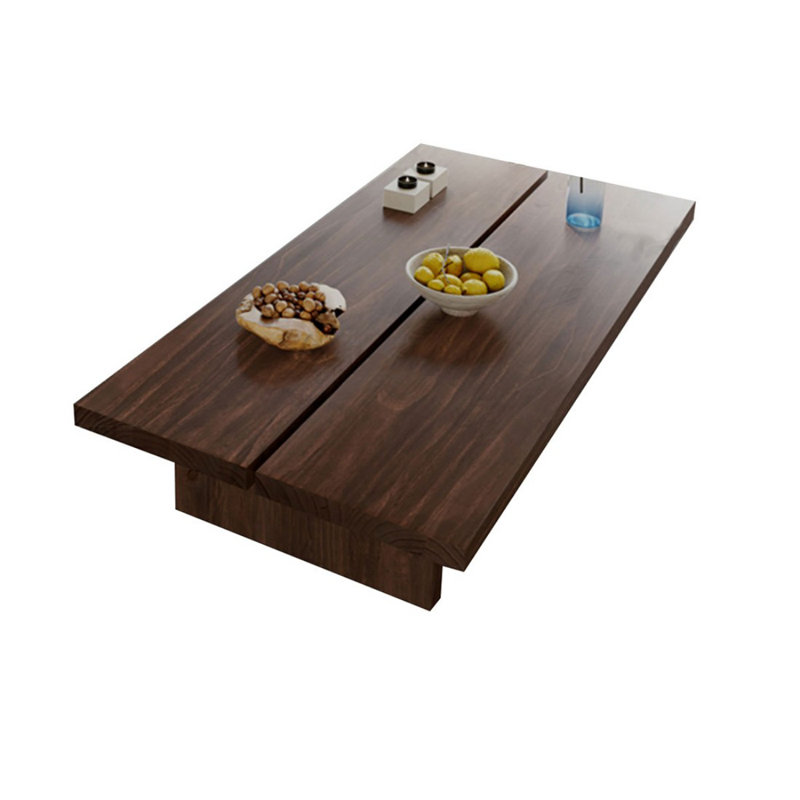 Nut-brown Solid Wood Rectangular Coffee Table, 12.99" H x 39.37" L x 19.69" W