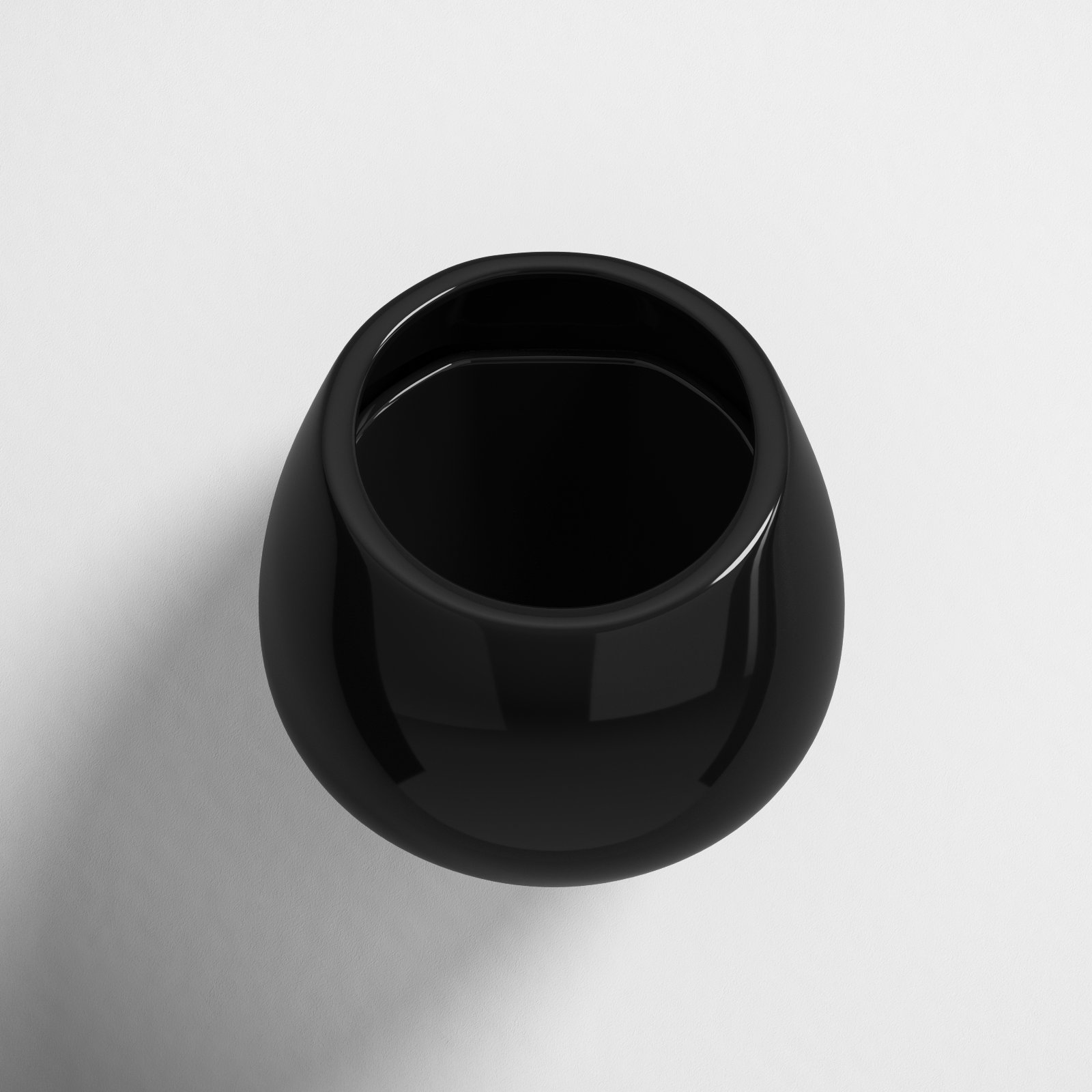 Hilaria Ceramic Wall Planter, 3.5'' H x 4'' W x 5" D, Glossy Black