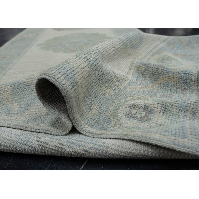 Tapis turc Oushak fait à la main 2 pi 9 po x 12 pi 1 po