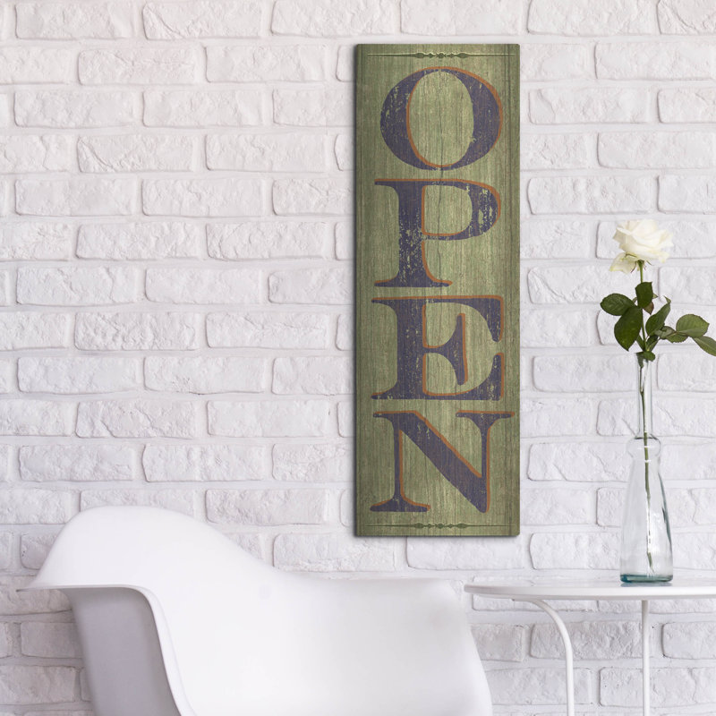 Art mural luxueux «Open Sign 1» par Art Licensing Studio, 12 po x 36 po
