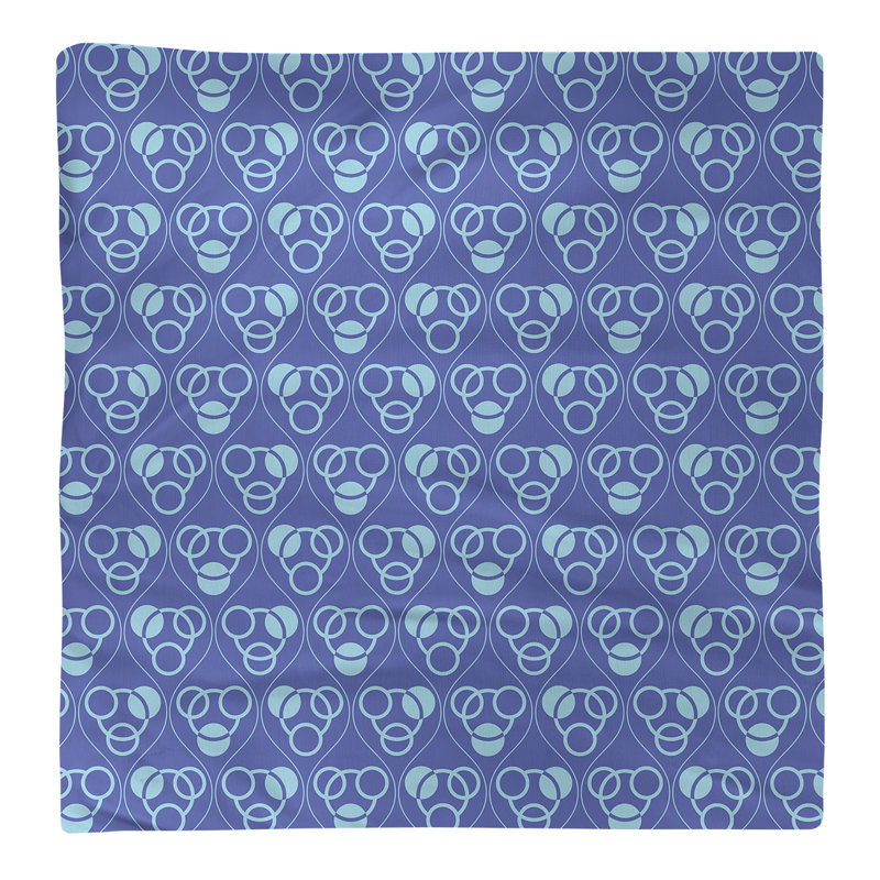 Serviette de table en coton classique Circles Waves, Bleu / bleu sarcelle, Croisé en coton, H 0,1 po x l 10 po x P 10 po