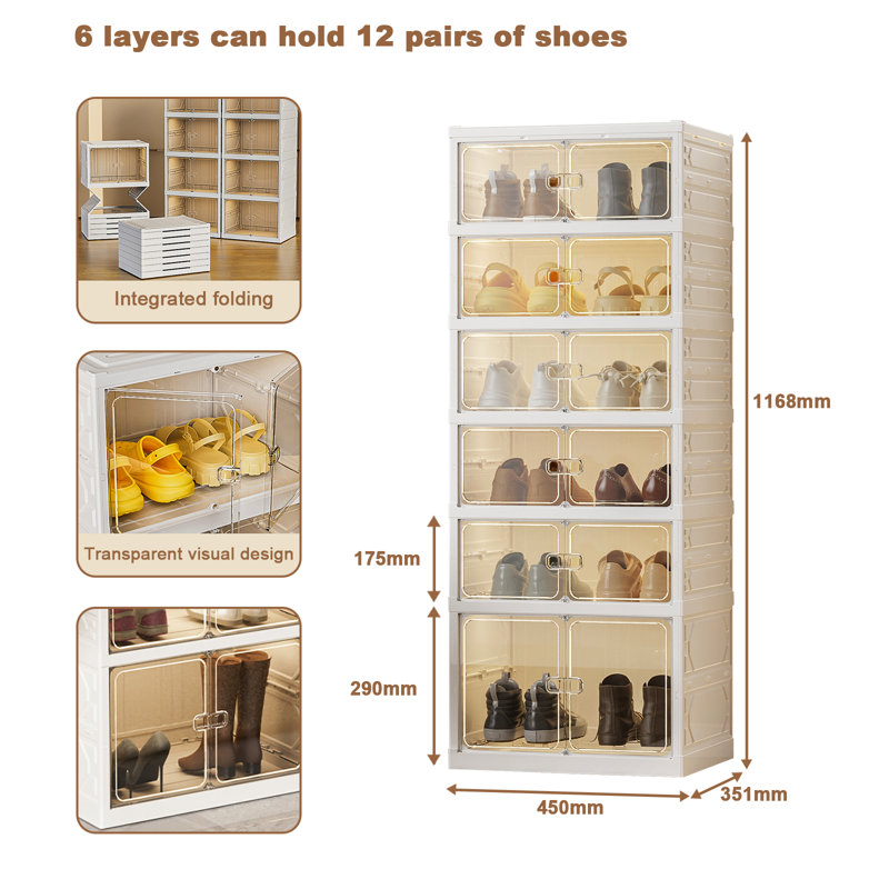 12 Pair Stackable Shoe Storage Box
