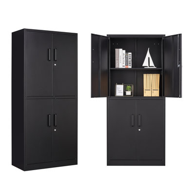71 Inch Outside Handle Lock File Cabinet Garage Storage Cabinet by Inbox Zero