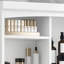 Armoire de rangement pour salle de bain avec panier inclinable, rangement autoportant avec tablettes réglables, tour en bois aggloméré avec poignées en acier