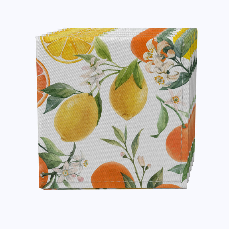 100% Cotton Citrus Square Napkin