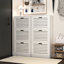 Armoire à chaussures blanche avec 3 portes rabattables - Offre amplement d'espace de rangement et comprend des tablettes réglables