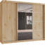 Modern 3 Door Sliding Wardrobe with Mirror, 250cm Large Bedroom Storage with 9 Shelves & Hanging Rail - White, Oak Sonoma, Cashmere, Artisan-2146962044