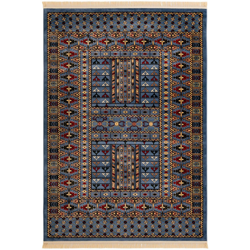 Tapis bleu Aucun, Rectangle 7 pi 1 po x 10 pi