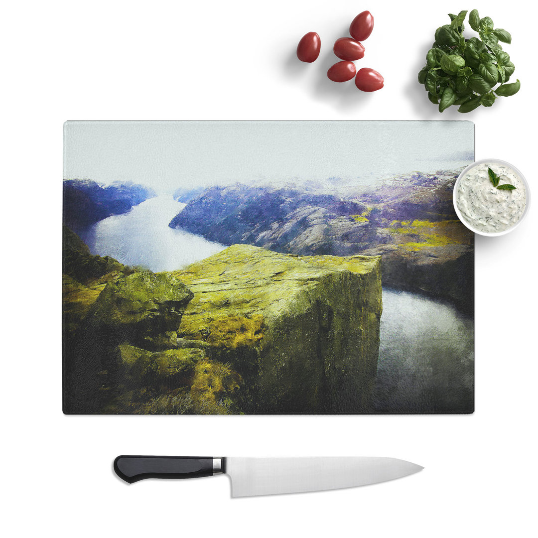 Preikestolen in Forsand Norway Painting Chopping Board