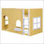 Lit mezzanine simple pour enfants avec guirlande lumineuse à DEL, conception de maison de campagne confortable et élégante pour les chambres d'enfants