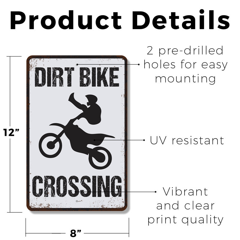 Enseigne pour motocyclette (paquet de 2) 8 po x 12 po