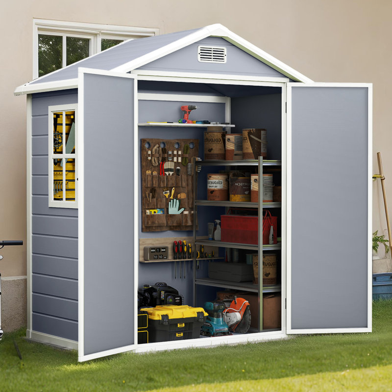 6.2 ft. W x 3.4 ft. D Resin Storage Shed, 86.6" H x 67.1" W x 36.2" D