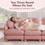 Canapé modulaire 95,3 po à 3 places avec sièges profonds et 6 coussins ronds 95,3 po, rose rosé-123301854