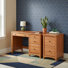 Solid Wood 4 Drawer Desk With 2-Drawer File Cabinet