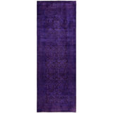 Overdyed One-of-a-Kind 4' 3" X 12' 1" Hand Knotted Area Rug