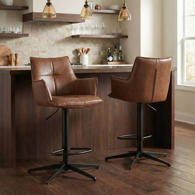 PU Bar Stool, Tan 