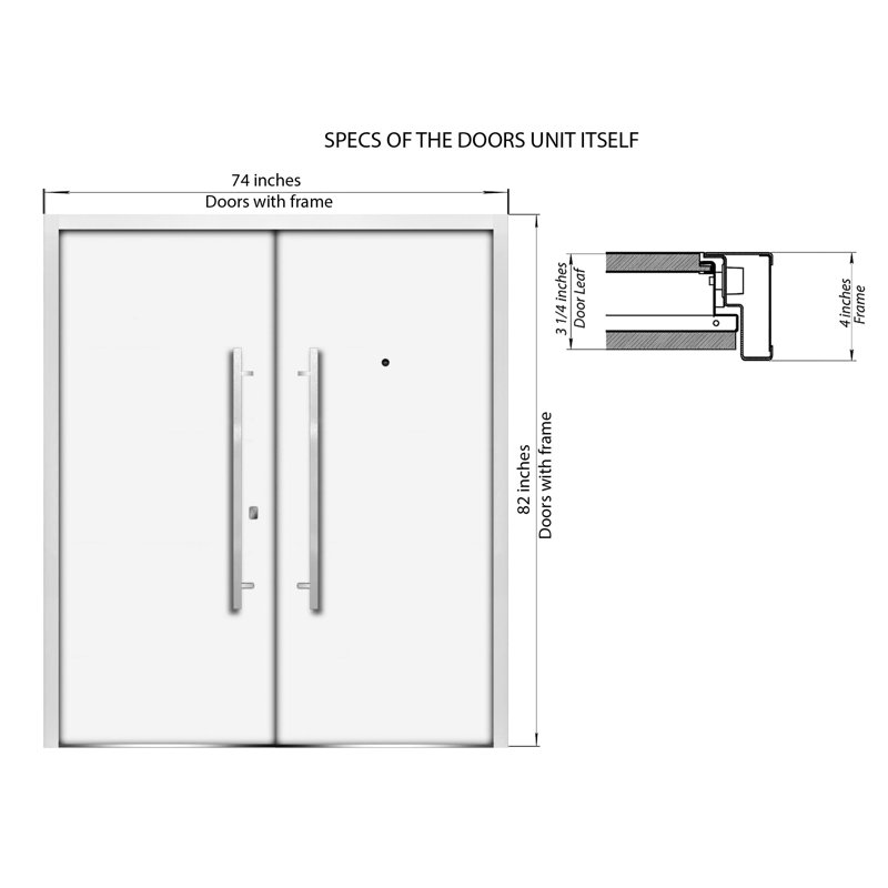 Deux portes d'entrée à l'avant, S'ouvre à gauche vers l'intérieur