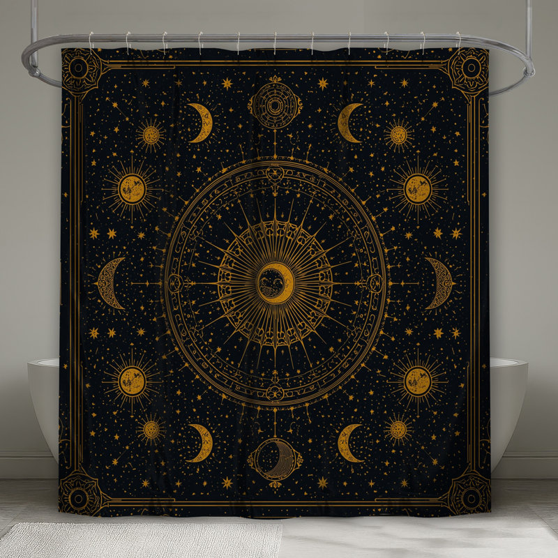 Rideaux de douche Celestial Sun Moon, 70in W x 84in H