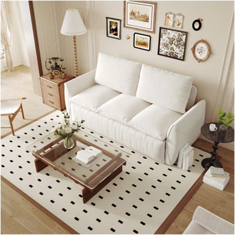 Canapé-lit escamotable de 70,9 po, canapé-lit convertible 3 places avec ensemble 2-en-1 d'oreiller et de couverture, causeuse en velours multifonctionnel, beige / blanc