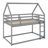 Low House Bunk Bed with Integrated Ladder-1553496721