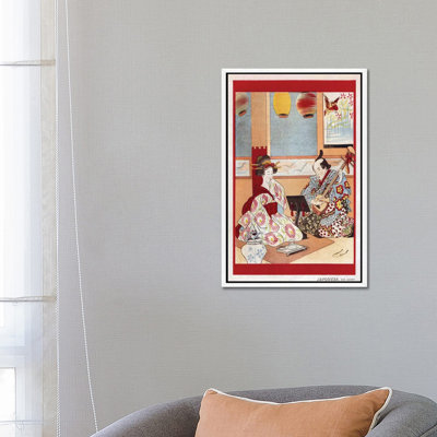 1898 Japanese Music Magazine Plate 1 Piece Wall Art on Canvas