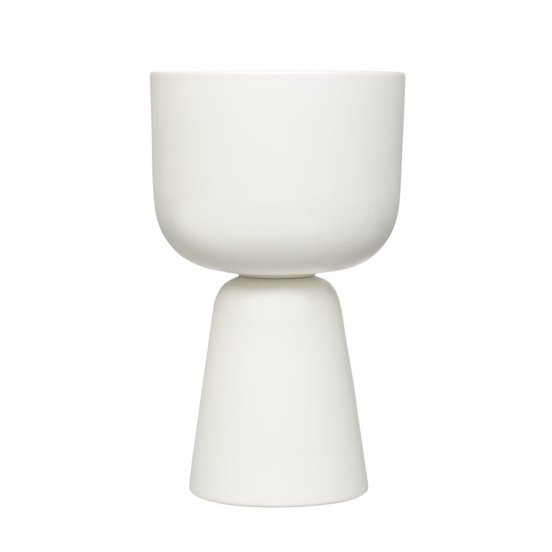 Nappula Ceramic Pot Planter, White, 12.48" H x 7.52" W x 7.52" D