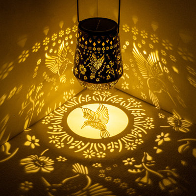 Solar Lanterns Outdoor Decor Waterproof, Hummingbird Hanging Gifts Solar Garden Lights Metal Decor for Yard, Patio,Garden,Porch,Pool