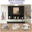 Armoire à pharmacie murale 35 po x 28 po, rangement de salle de bain au-dessus de la toilette avec tablettes ouvertes et tablette réglable-1262480177