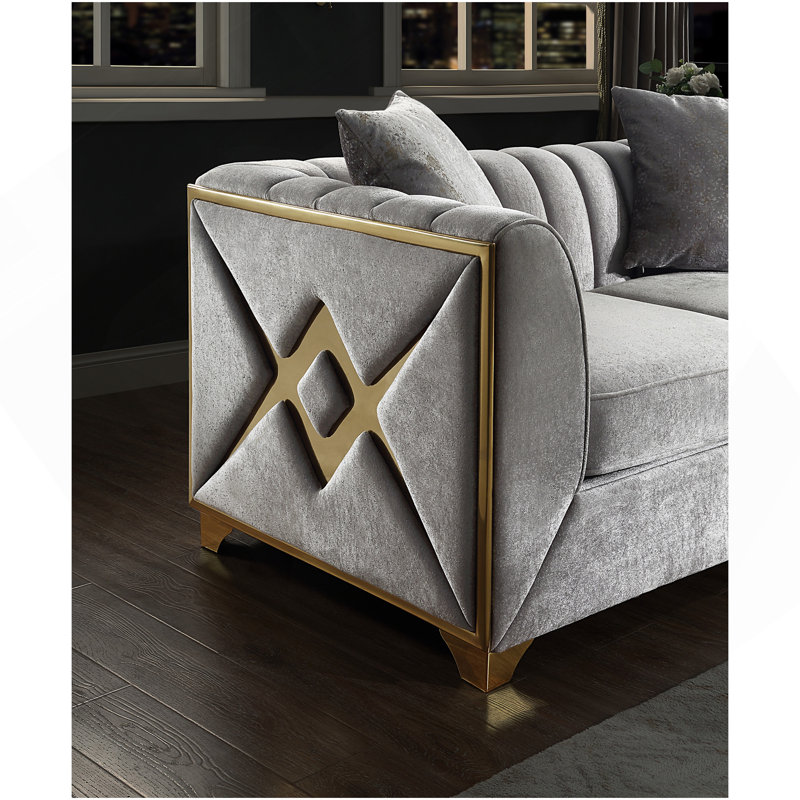 Causeuse en argent de style moderne Velencia, Argent argent