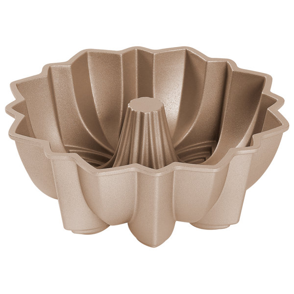 NutriChef Extra Thick Cast Aluminum Bloom Fluted Cake Pan Baking Pan, 2 ...