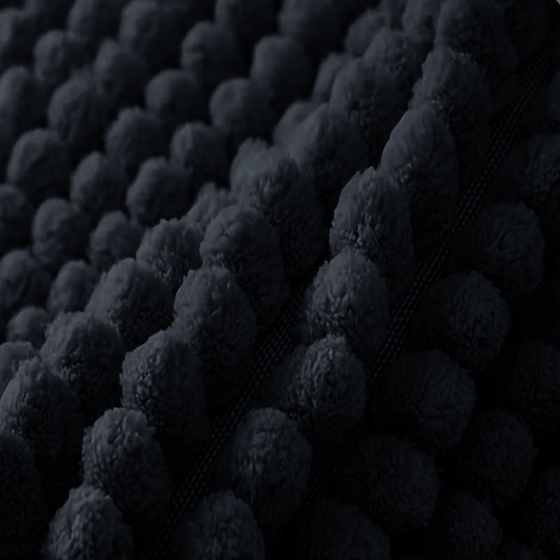 Ultra-Soft Non-Slip Absorbent Bathroom Rug, Black, 50cm W x 80cm L