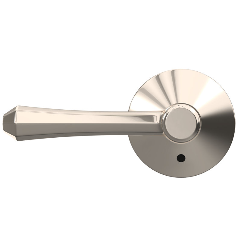 Dempsey Non-Turning Lever with Kinsler Trim, Polished Nickel