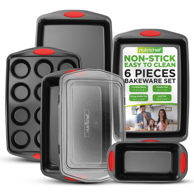 NutriChef 6 Piece Non-Stick Steel Bakeware Set