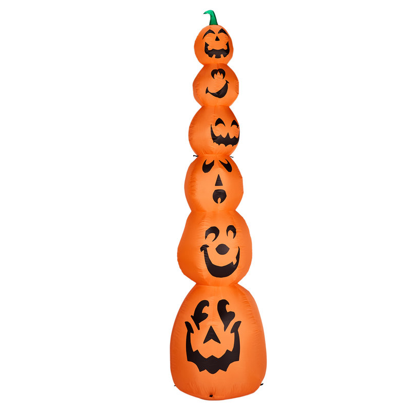 Décoration extérieure de citrouilles empilées 9 pi Halloween