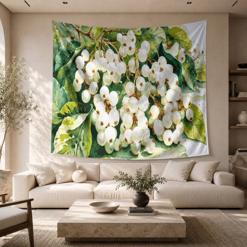 Tapisserie murale «Fruit groseille», 68 po x 80 po