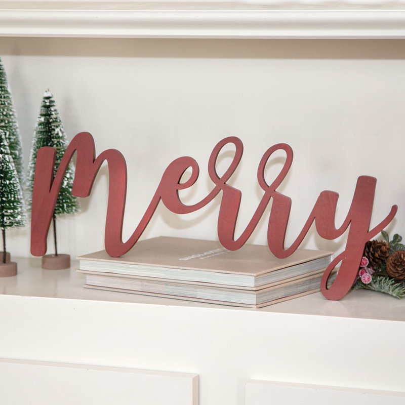 Enseigne d'écriture rouge "Merry"