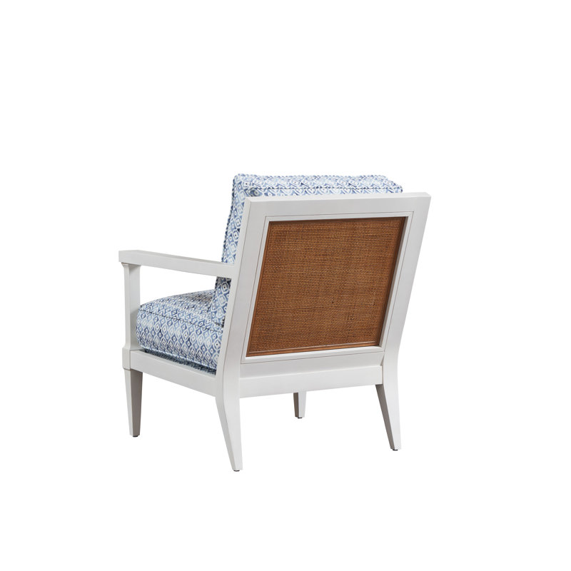 Barclay Butera Upholstery Armchair, Blue Cotton Blend, White