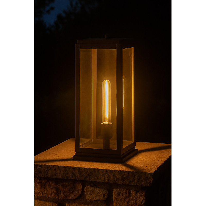 Max Pier Mount Outdoor Lantern, Burnished Bronze, Yes