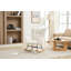 Chaise berçante moderne avec fauteuil à bascule et dossier haut avec pieds en bois massif pour chambre d'enfant-290412161