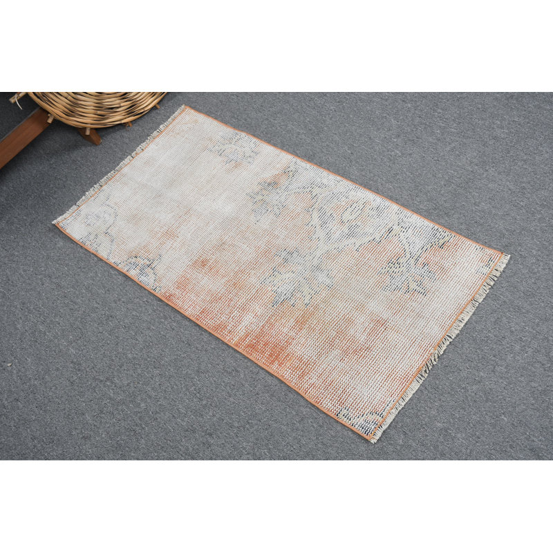 Petit tapis Oushak rétro orange pour la cuisine, la chambre de bébé et l'extérieur