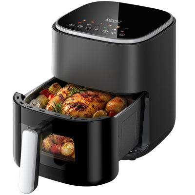 5.5QT  Visible Air Fryer, 1500W Digital Touchscreen Air Fryer with 12 Cooking Presets, Non-Stick Basket