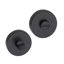Modern Aura Design Premium Bathroom Door Handles on Round Rose in Matt Black with Dead Bolt Latch, Ball Hinges and Thumbturn